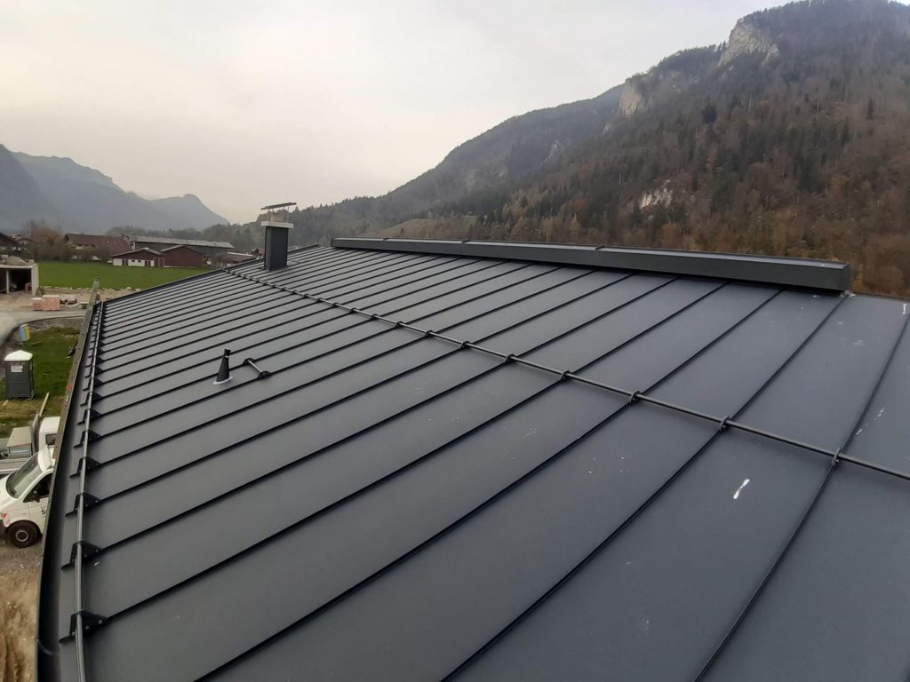 Blechdach mit Schneefang